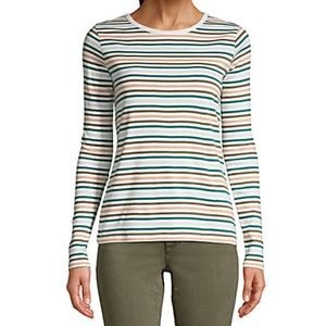 Women's Long Sleeve Crewneck T-shirt Stripe